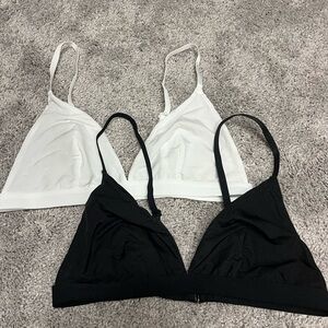 Women's Black and White Bralette Set